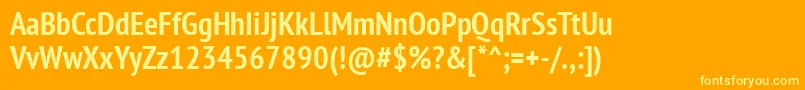 Ptn77f Font – Yellow Fonts on Orange Background