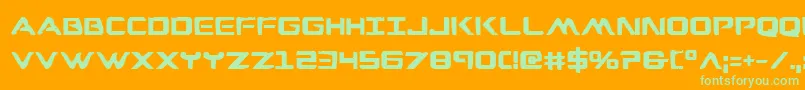フォントWarEagleBold – オレンジの背景に緑のフォント