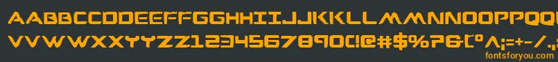 WarEagleBold-fontti – oranssit fontit mustalla taustalla