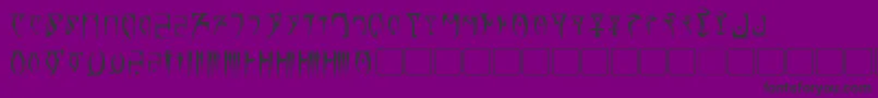 Daedra-Schriftart – Schwarze Schriften auf violettem Hintergrund