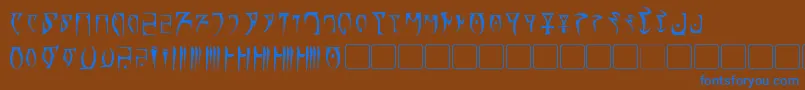 Daedra Font – Blue Fonts on Brown Background