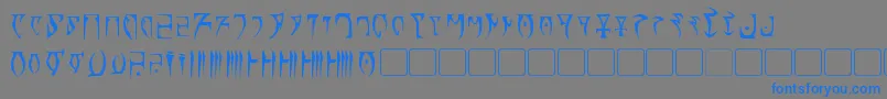 フォントDaedra – 灰色の背景に青い文字