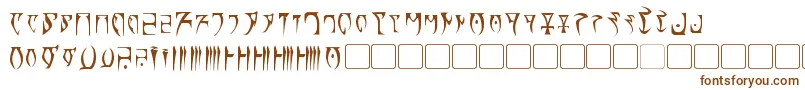 Daedra-Schriftart – Braune Schriften auf weißem Hintergrund
