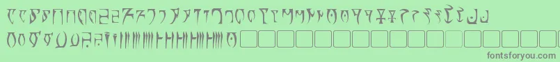 フォントDaedra – 緑の背景に灰色の文字