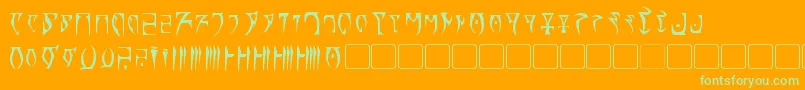 Daedra Font – Green Fonts on Orange Background