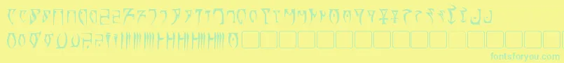 Daedra Font – Green Fonts on Yellow Background