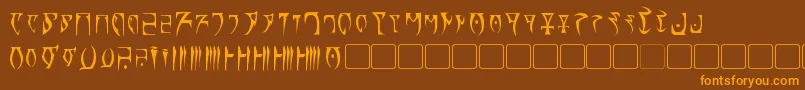 Daedra Font – Orange Fonts on Brown Background