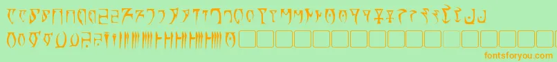 Daedra Font – Orange Fonts on Green Background