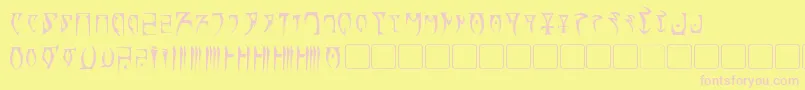 フォントDaedra – ピンクのフォント、黄色の背景