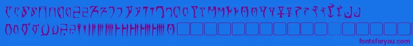 Daedra Font – Purple Fonts on Blue Background