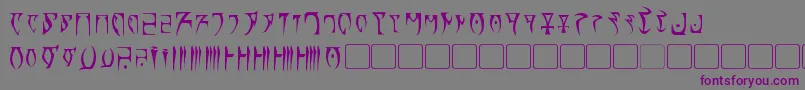 Daedra-Schriftart – Violette Schriften auf grauem Hintergrund