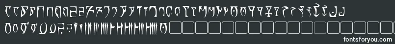 Daedra-Schriftart – Weiße Schriften auf schwarzem Hintergrund