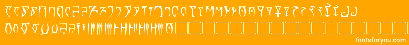 フォントDaedra – オレンジの背景に白い文字