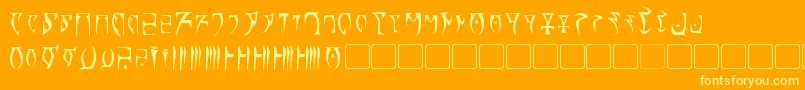 Daedra Font – Yellow Fonts on Orange Background