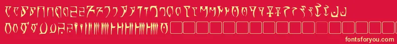 Daedra Font – Yellow Fonts on Red Background