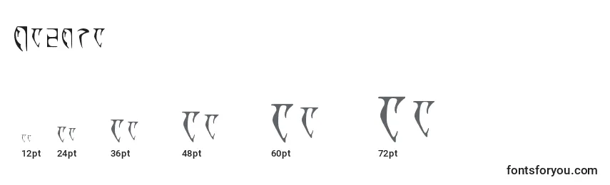 Размеры шрифта Daedra