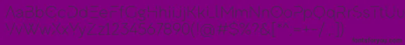 Шрифт MadeEvolveSansThinEvoPersonalUse – чёрные шрифты на фиолетовом фоне