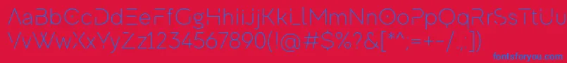 MadeEvolveSansThinEvoPersonalUse Font – Blue Fonts on Red Background