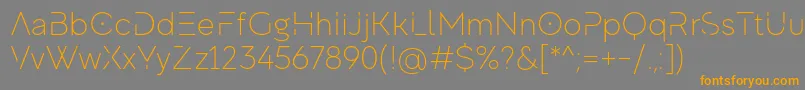 Weitere Informationen zur MadeEvolveSansThinEvoPersonalUse-Schriftart MadeEvolveSansThinEvoPersonalUse-Schriftart – Orangefarbene Schriften auf grauem Hintergrund