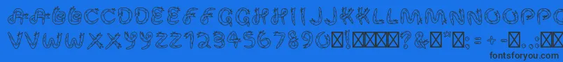 SnekRegular Font – Black Fonts on Blue Background