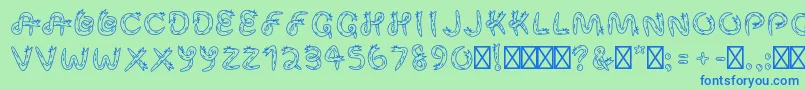 SnekRegular Font – Blue Fonts on Green Background