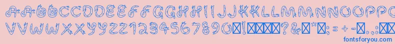 SnekRegular Font – Blue Fonts on Pink Background