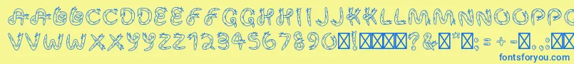 Police SnekRegular – polices bleues sur fond jaune