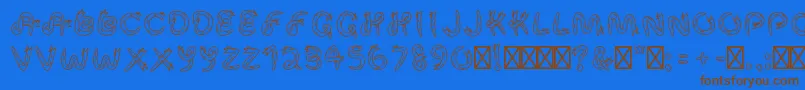 SnekRegular Font – Brown Fonts on Blue Background