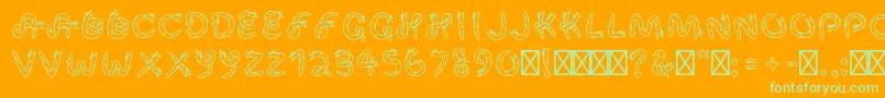 SnekRegular-Schriftart – Grüne Schriften auf orangefarbenem Hintergrund