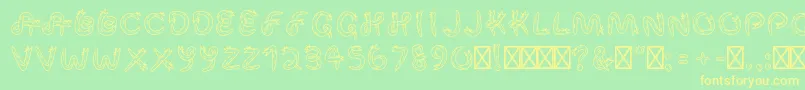 SnekRegular Font – Yellow Fonts on Green Background