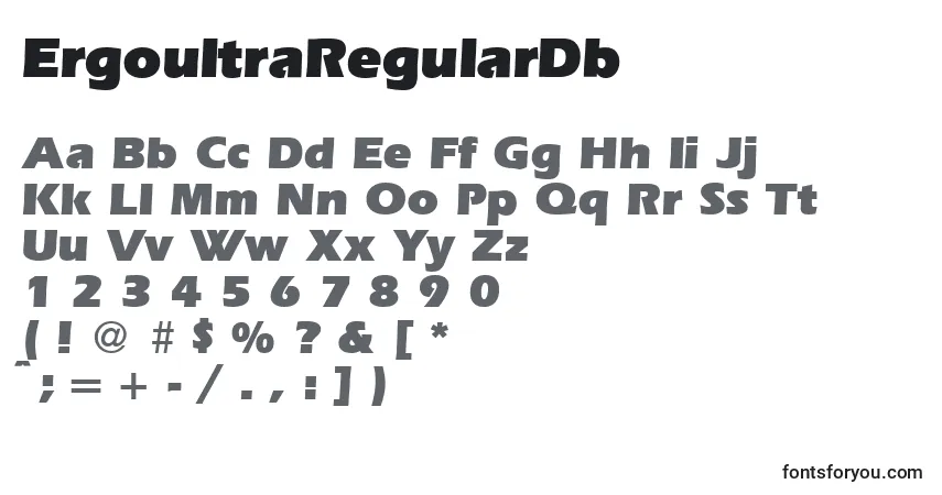 Шрифт ErgoultraRegularDb – алфавит, цифры, специальные символы