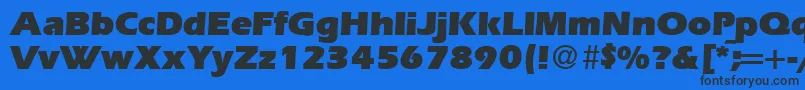 Шрифт ErgoultraRegularDb – чёрные шрифты на синем фоне