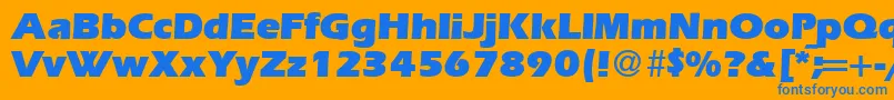 ErgoultraRegularDb-Schriftart – Blaue Schriften auf orangefarbenem Hintergrund