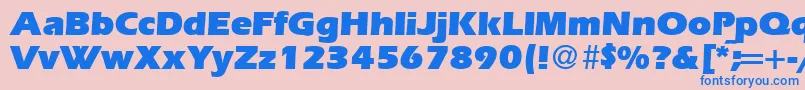 ErgoultraRegularDb-Schriftart – Blaue Schriften auf rosa Hintergrund