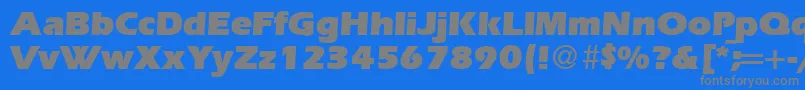 フォントErgoultraRegularDb – 青い背景に灰色の文字