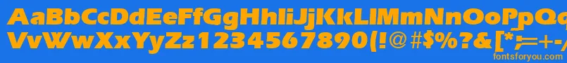 ErgoultraRegularDb Font – Orange Fonts on Blue Background