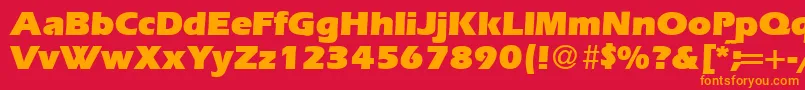 Шрифт ErgoultraRegularDb – оранжевые шрифты на красном фоне