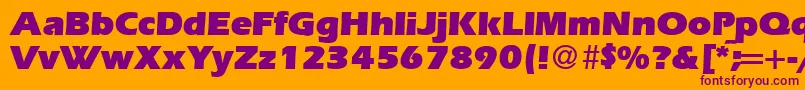 ErgoultraRegularDb-Schriftart – Violette Schriften auf orangefarbenem Hintergrund