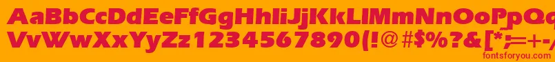 Шрифт ErgoultraRegularDb – красные шрифты на оранжевом фоне