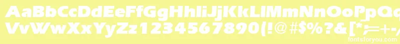 Шрифт ErgoultraRegularDb – белые шрифты на жёлтом фоне
