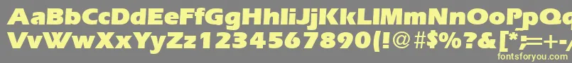フォントErgoultraRegularDb – 黄色のフォント、灰色の背景