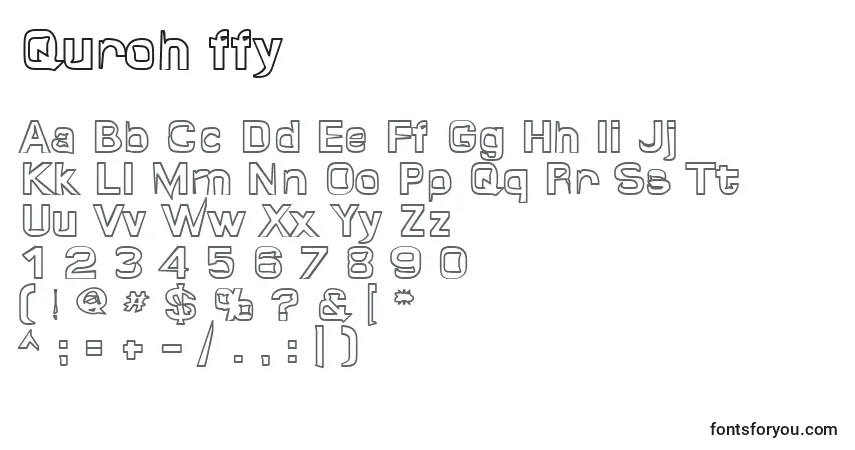 Schriftart Quroh ffy – Alphabet, Zahlen, spezielle Symbole