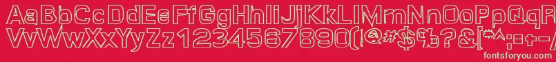 Quroh ffy-Schriftart – Grüne Schriften auf rotem Hintergrund