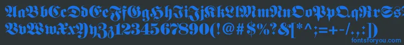 Fettefraktur Font – Blue Fonts on Black Background