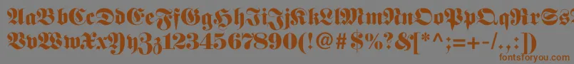 Fettefraktur-Schriftart – Braune Schriften auf grauem Hintergrund