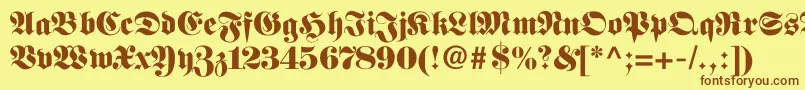 Fettefraktur Font – Brown Fonts on Yellow Background