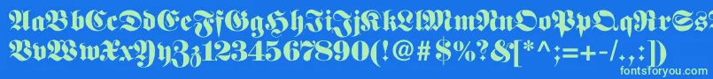 Police Fettefraktur – polices vertes sur fond bleu