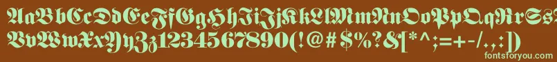 Шрифт Fettefraktur – зелёные шрифты на коричневом фоне