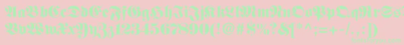 Fettefraktur-Schriftart – Grüne Schriften auf rosa Hintergrund