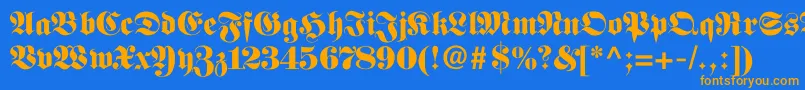 fuente Fettefraktur – Fuentes Naranjas Sobre Fondo Azul